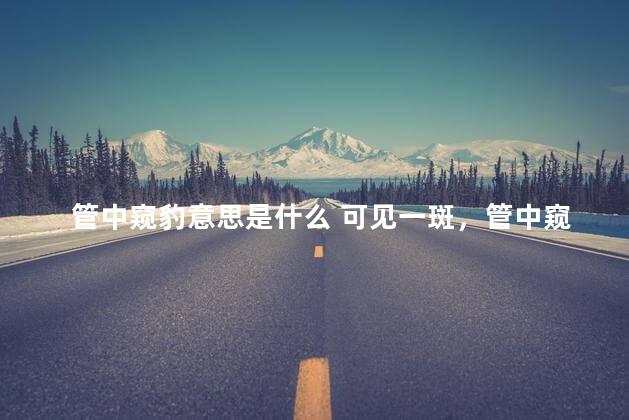 管中窥豹意思是什么 可见一斑，管中窥豹意思是什么和造句